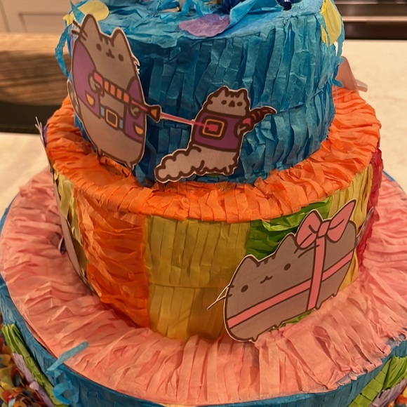Birthday Cake Pull-String Piñata - Pusheen Themed - Picture 8 of 17